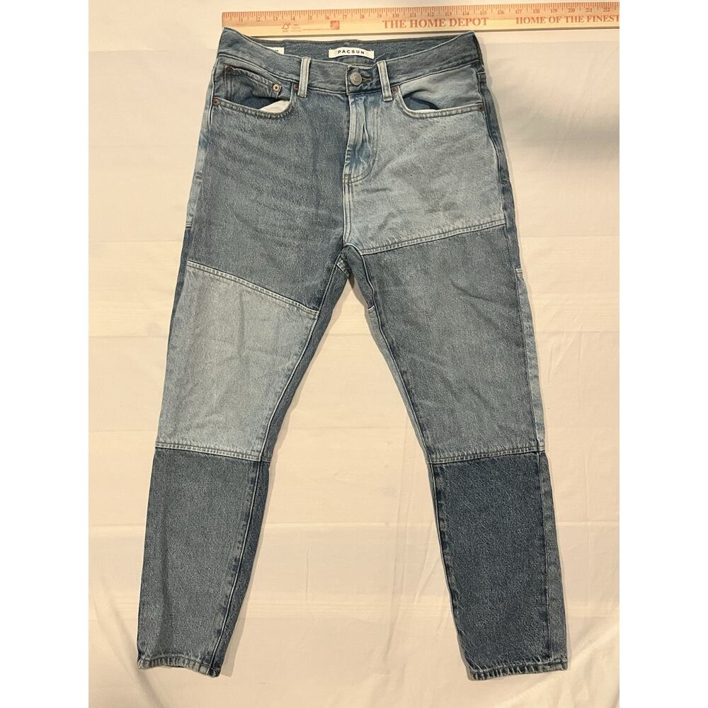 PacSun Slim Taper Patchwork Colorblock Jeans Men’s 29x30 Blue Denim Pants